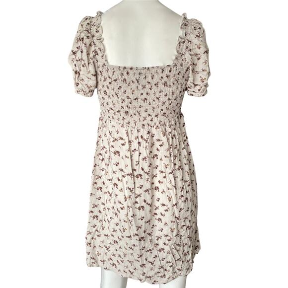 Wild Fable Floral Smocked Puff Sleeve Mini Dress Size Small - Picture 2 of 3